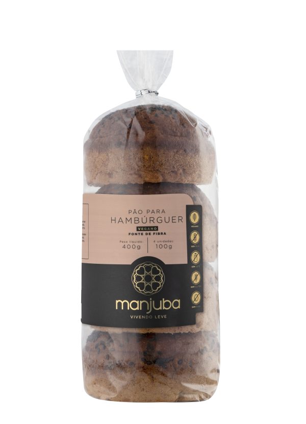 Pão para Hamburguer Vegano - 4 unidades - 100 g cada